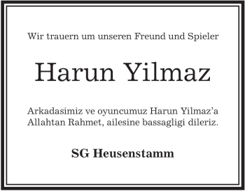 Todesanzeige von Harun Yilmaz von OFFENBACH-POST/HANAU-POST