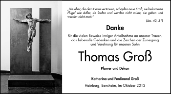Todesanzeige von Thomas Groß von Offenbach