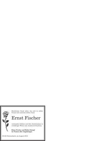 Todesanzeige von Ernst Fischer von OFFENBACH-POST/HANAU-POST