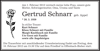 Todesanzeige von Lothar Lück von OFFENBACH-POST/HANAU-POST