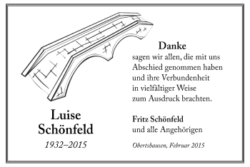 Todesanzeige von Luise Schönfeld von Offenbach