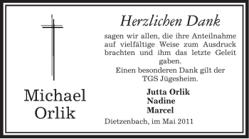 Todesanzeige von Michael Orlik von OFFENBACH-POST/HANAU-POST