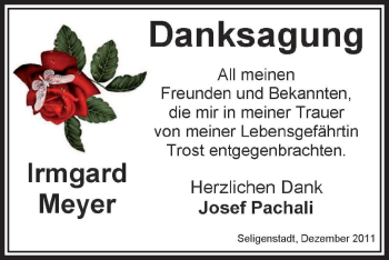 Todesanzeige von Irmgard Meyer von OFFENBACH-POST/HANAU-POST