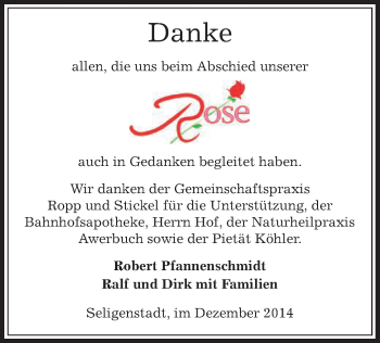 Todesanzeige von Rose  von Offenbach