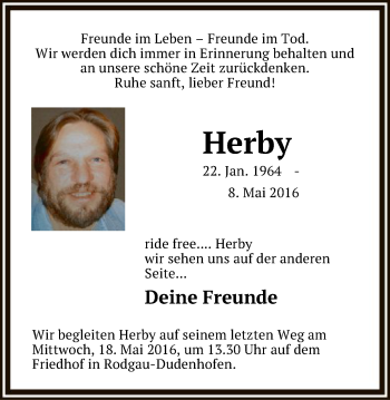 Todesanzeige von Herby  von Offenbach