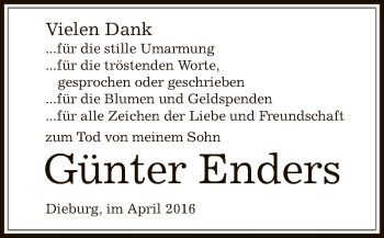 Todesanzeige von Günter Enders von Offenbach