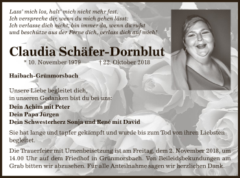 Todesanzeige von Claudia Schäfer-Dornblut von Offenbach