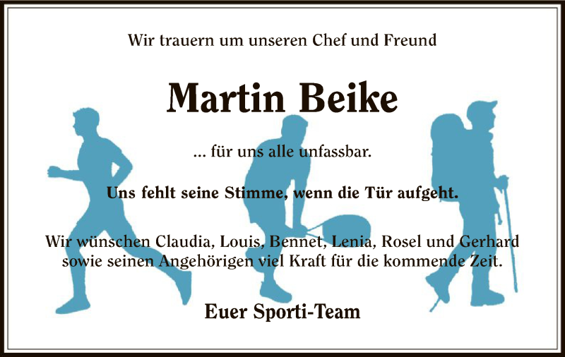  Traueranzeige für Martin Beike vom 25.04.2018 aus Offenbach