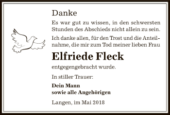 Todesanzeige von Elfriede Fleck von Offenbach