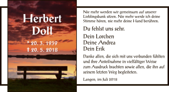 Todesanzeige von Herbert Doll von Offenbach