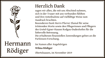Todesanzeige von Hermann Rödiger von Offenbach
