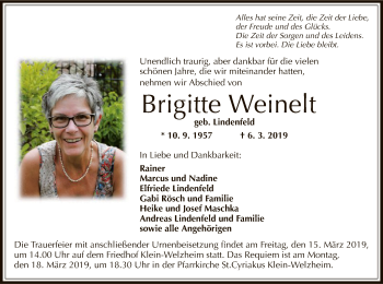 Todesanzeige von Brigitte Weinelt von Offenbach