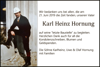 Todesanzeige von Karl Heinz Hornung von Offenbach