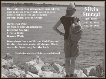 Todesanzeige von Silvia Stumpf von Offenbach