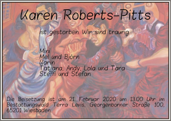 Todesanzeige von Karen Roberts-Pitts von Offenbach