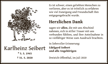 Todesanzeige von Karlheinz Seibert von OF