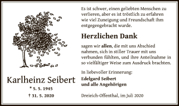 Todesanzeige von Karlheinz Seibert von OF
