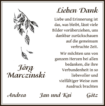 Todesanzeige von Jörg Marczinski von OF