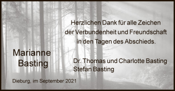 Todesanzeige von Marianne Basting von OF