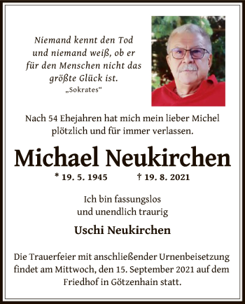 Todesanzeige von Michael Neukirchen von OF