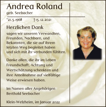 Todesanzeige von Andrea Roland von OF