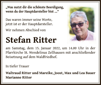 Todesanzeige von Stefan Ritter von OF