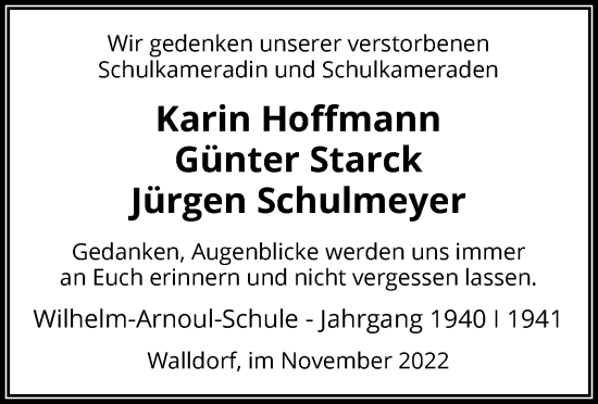 Todesanzeige von In Gedenken  von OF
