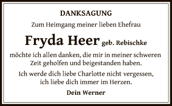 Todesanzeige von Fryda Heer von OF