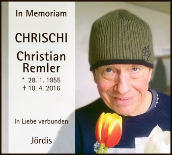 Todesanzeige von Christian Remler von OF