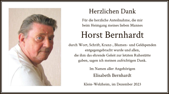 Todesanzeige von Horst Bernhardt von OF