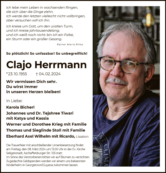Todesanzeige von Clajo Herrmann von OF