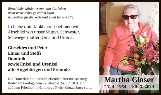 Todesanzeige von In Gedenken  von OF