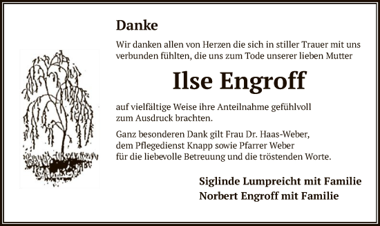 Todesanzeige von Ilse Engroff von OF