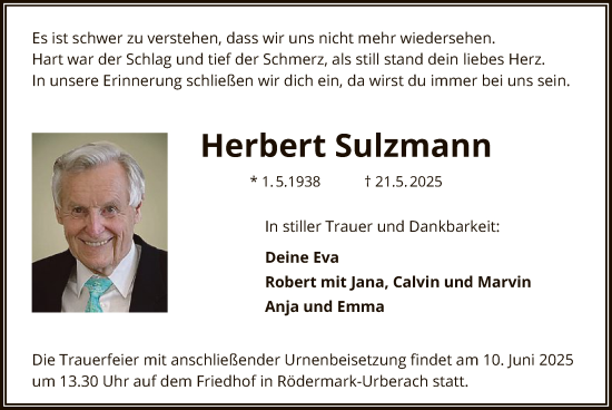 Todesanzeige von Herbert Sulzmann von OFOP
