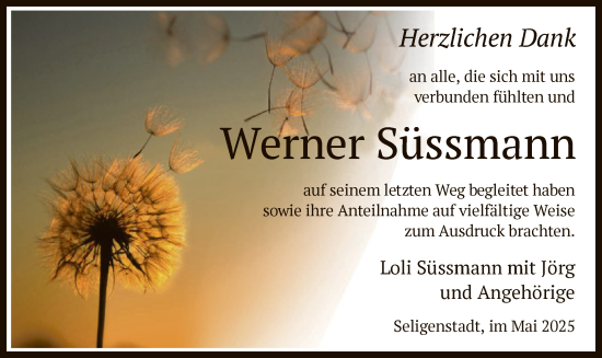 Todesanzeige von Werner Süssmann von OFOP