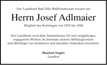 Todesanzeige von Anneliese Riepl von MERKUR & TZ