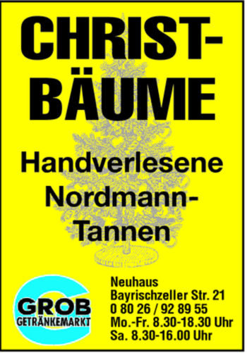 Todesanzeige von CHRIST- BÄUME Handverlesene Nordmann- Tannen von MERKUR & TZ