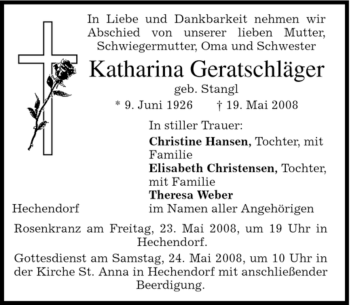 Todesanzeige von Renate Schäfer von MERKUR & TZ