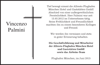 Todesanzeige von Vincenzo Palmini von merkurtz