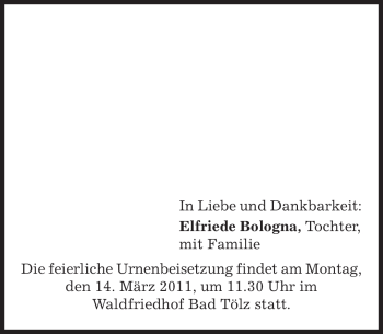 Todesanzeige von Erich Schnetter von MERKUR & TZ