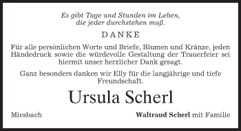 Todesanzeige von Ursula Scherl von merkurtz