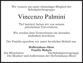 Todesanzeige von Vincenzo Palmini von merkurtz