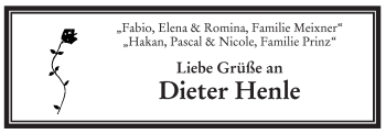 Todesanzeige von Dieter Henle von MERKUR & TZ