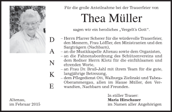 Todesanzeige von Thea Müller von merkurtz