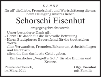 Todesanzeige von Schorschi Eisenhut von MERKUR & TZ