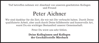 Todesanzeige von Peter Aichner von merkurtz