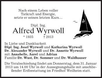 Todesanzeige von Alfred Wyrwoll von merkurtz