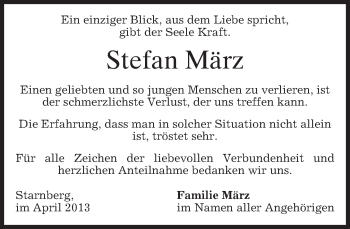 Todesanzeige von Stefan März  von merkurtz