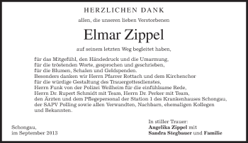Todesanzeige von Elma Zippel von merkurtz