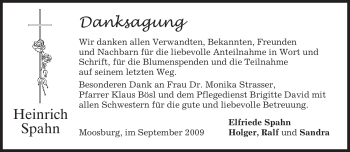 Todesanzeige von Heinrich Spahn von MERKUR & TZ